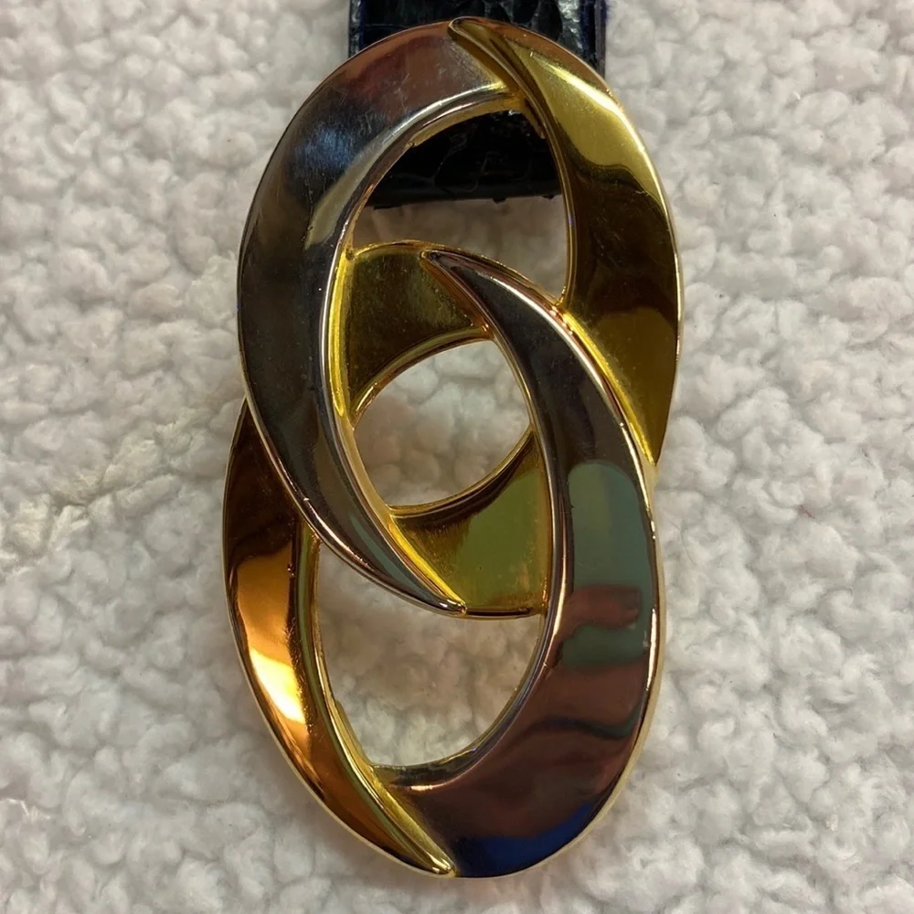 Genuine Snake Skin Navy Blue Belt S/M